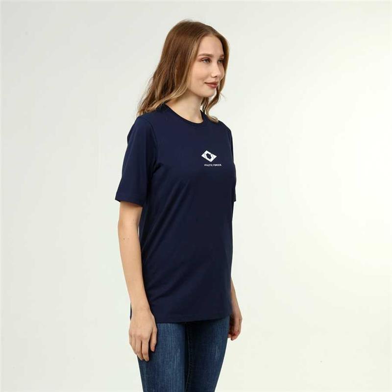 T-shirt bleu marine en coton Active Style pour femmes