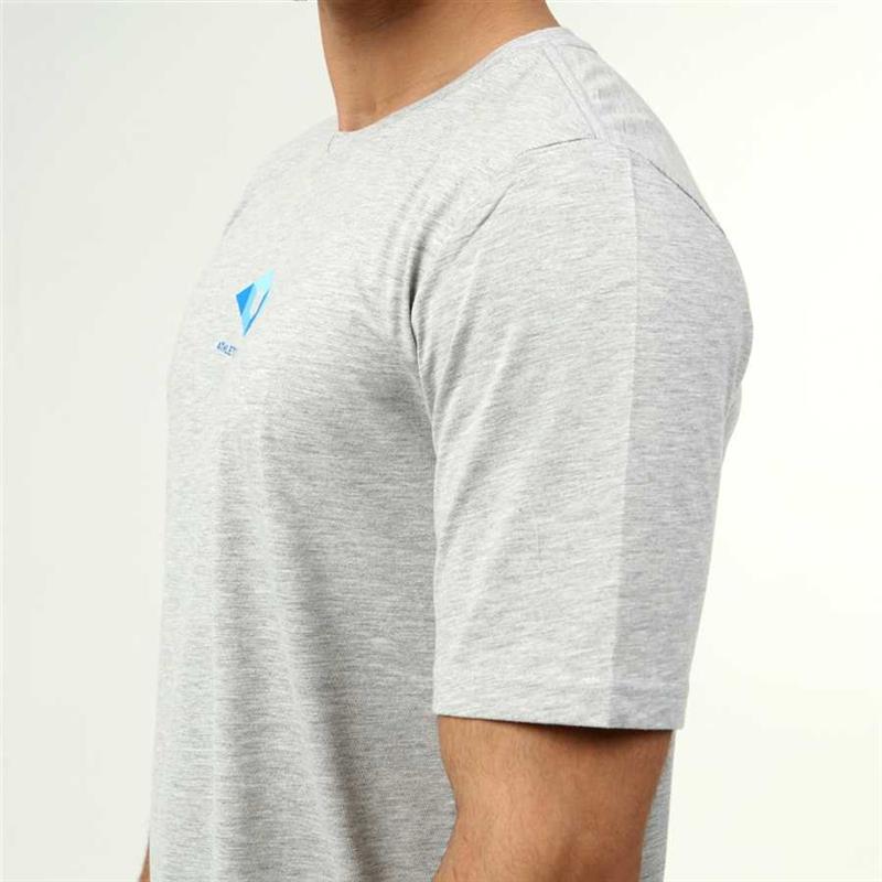 Herren-T-Shirt im Active-Stil aus Baumwolle in grauer Melange-Optik