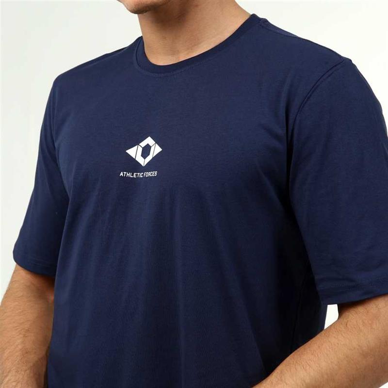 Marineblaues T-Shirt aus Baumwolle im aktiven Stil für Herren