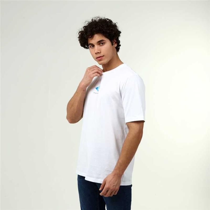 Weißes T-Shirt aus Baumwolle im aktiven Stil für Herren